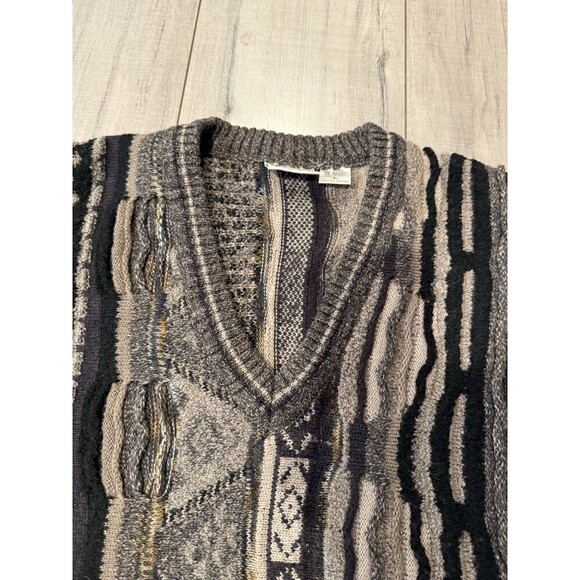 Vintage Florence Tricot Knit Textured Sweater Coogi Style Size L - Picture 5 of 6